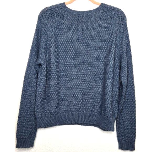 Ralph Lauren Womens Sweater XL Blue Alpaca Wool Textured Preppy Coastal Heritage - Picture 3 of 7